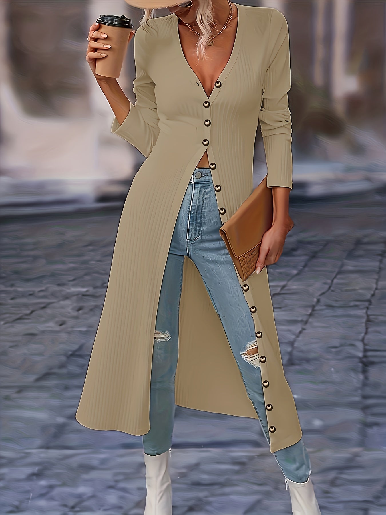 Tailored Development / Minimalist / Elegant / Stylish / Long Cardigan