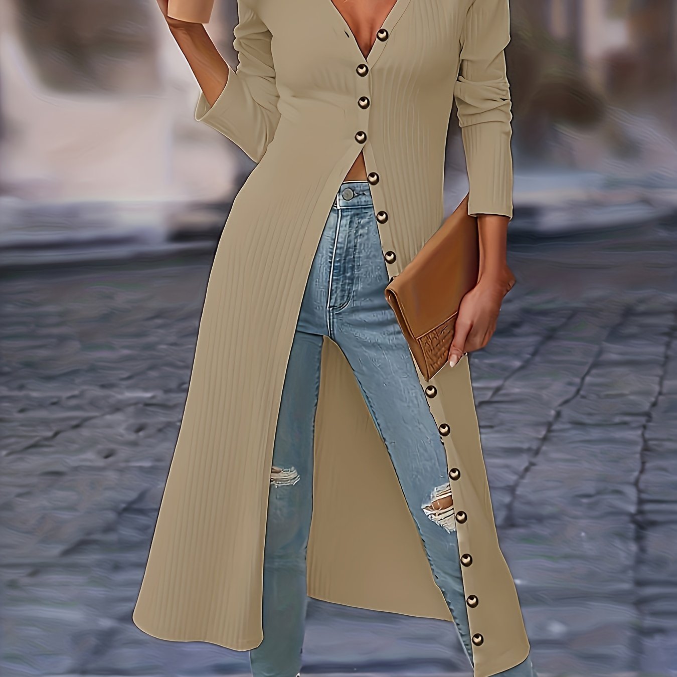 Tailored Development / Minimalist / Elegant / Stylish / Long Cardigan