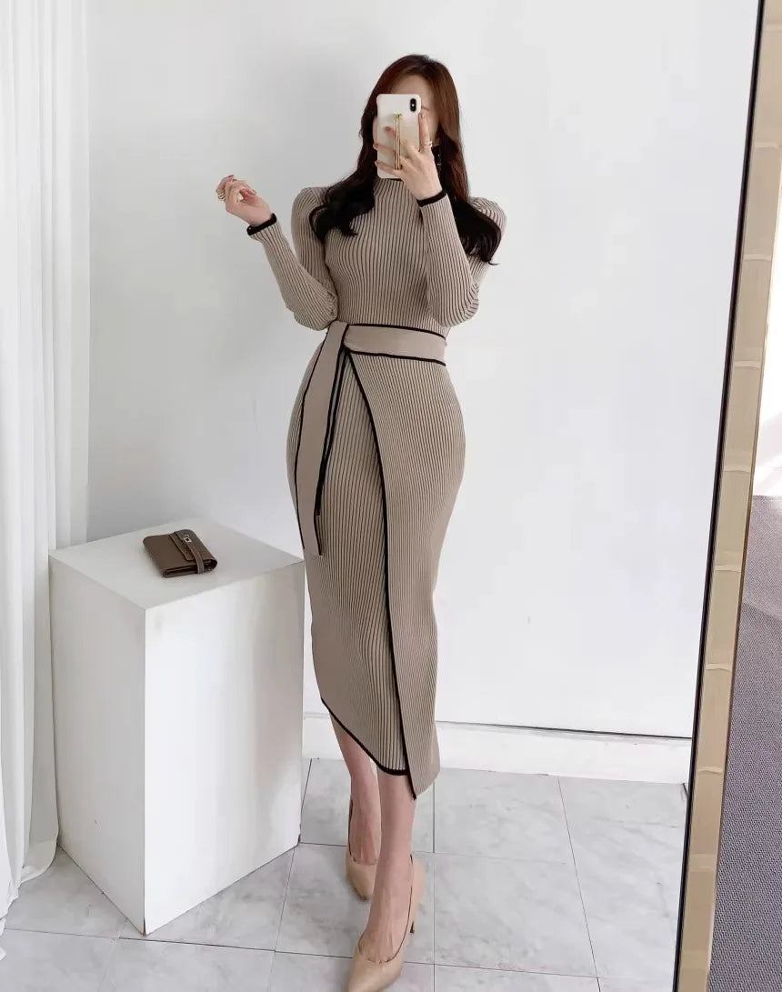 Long Dress  Fashion Khaki Black