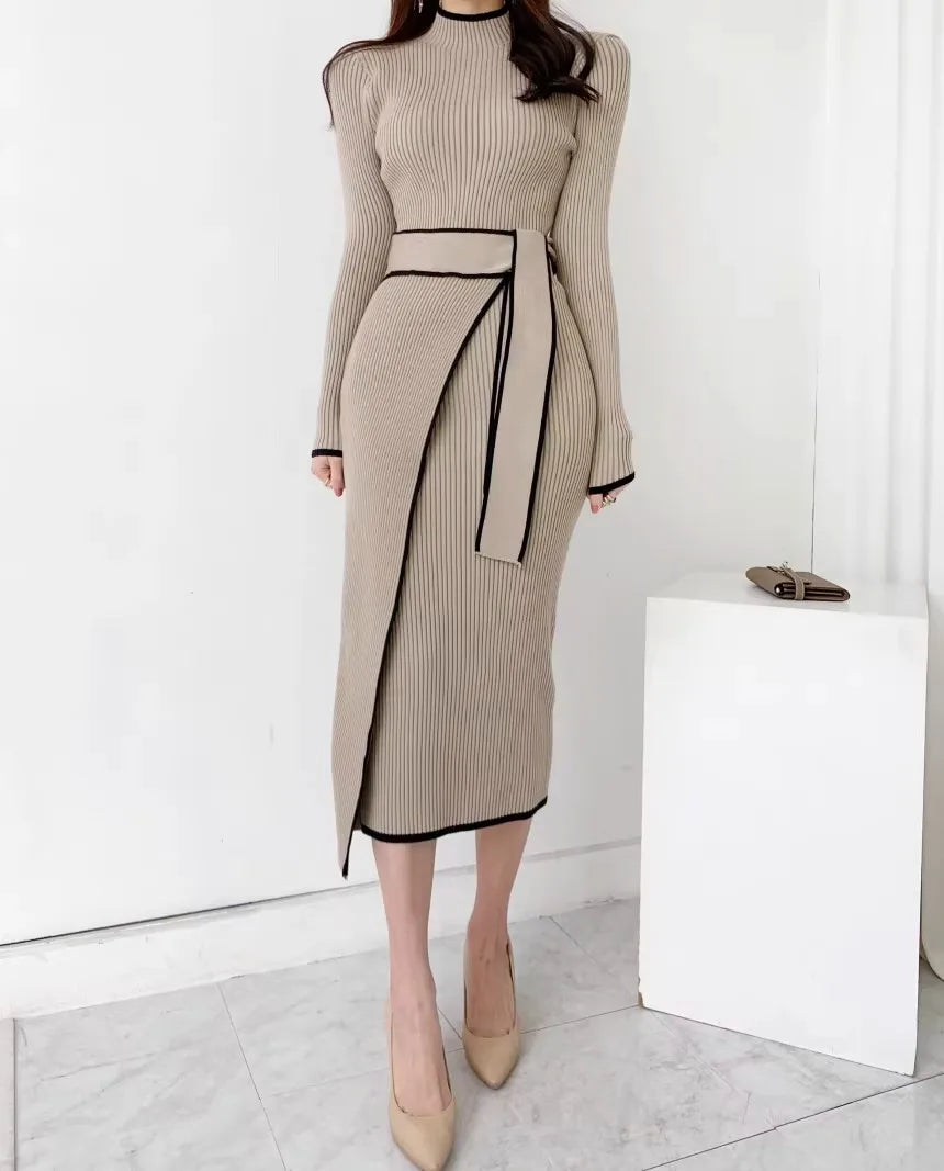 Long Dress  Fashion Khaki Black