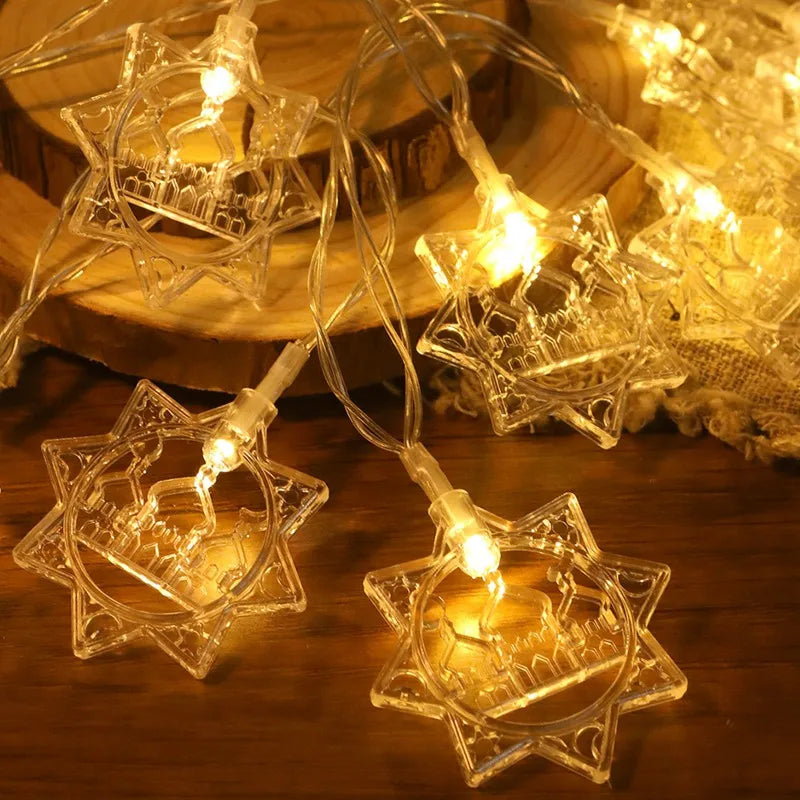 Moon Star Eid Mubarak String Light 2025 Ramadan Decoration For Home