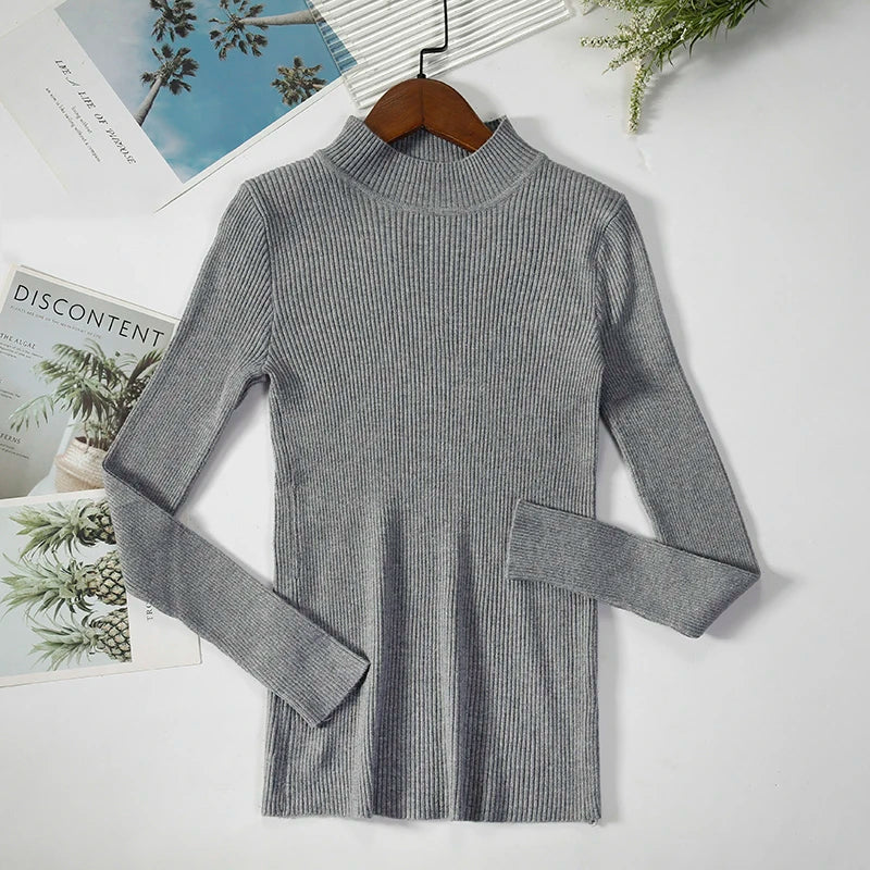 Turtleneck Sweater Women Knitted Soft