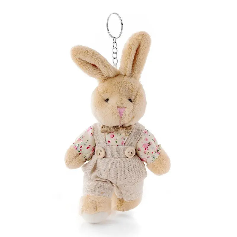 Cute Wear Clothes Bear Plush Toy Cartoon Rabbit Pendant