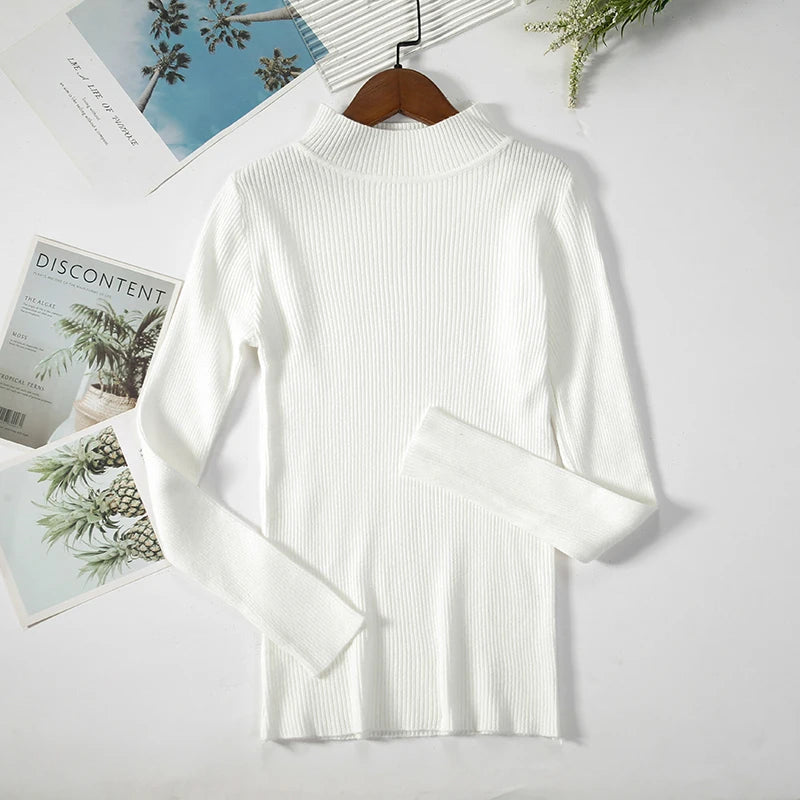 Turtleneck Sweater Women Knitted Soft