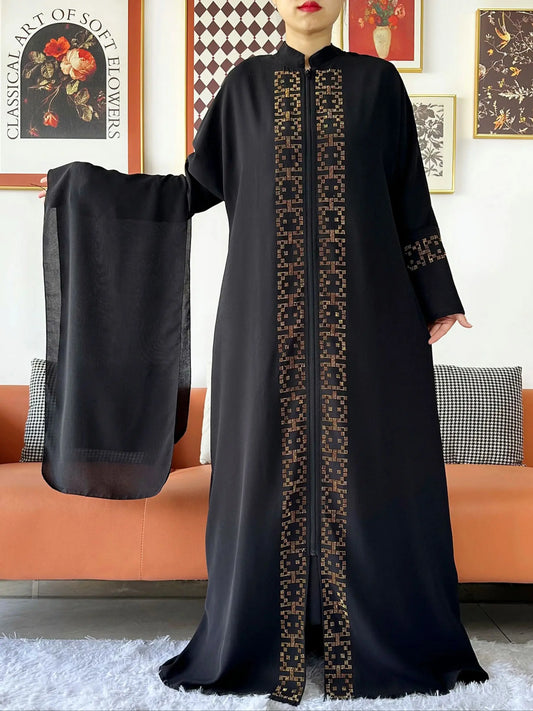 Muslim Ramadan Long Sleeve Dress Women Cardigan Open Abaya