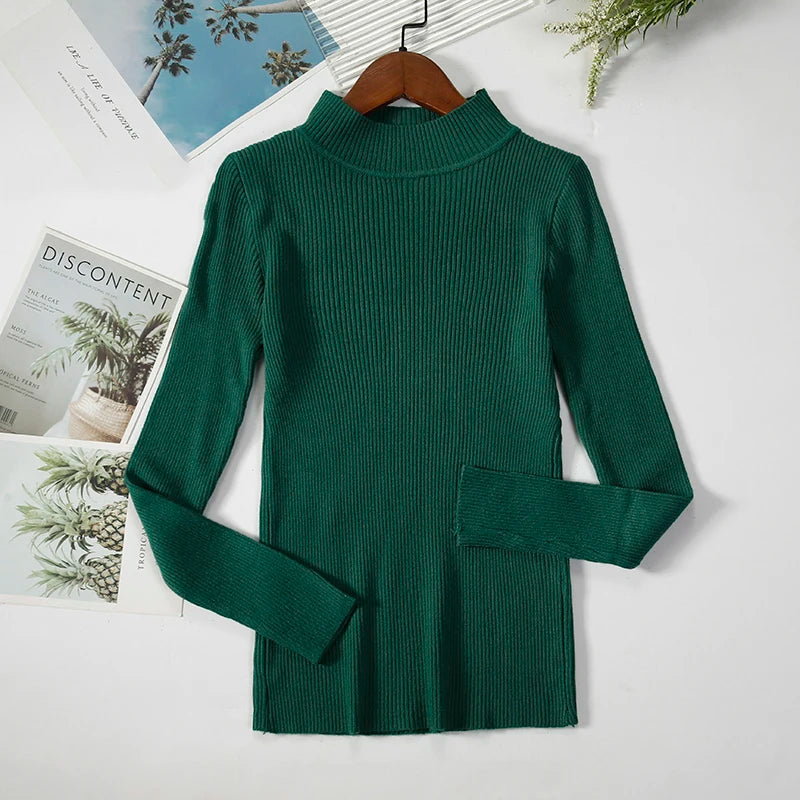 Turtleneck Sweater Women Knitted Soft