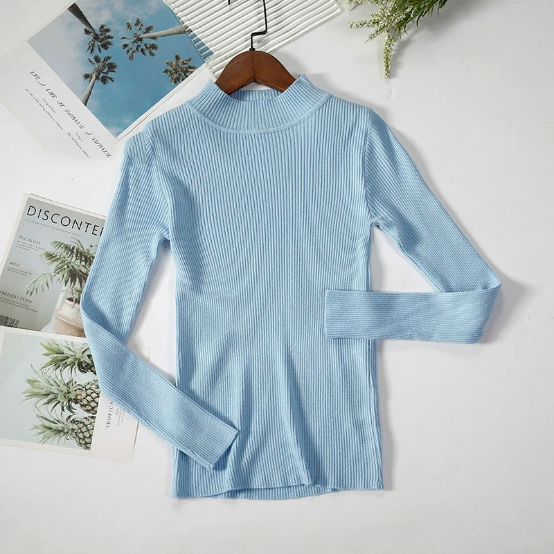 Turtleneck Sweater Women Knitted Soft