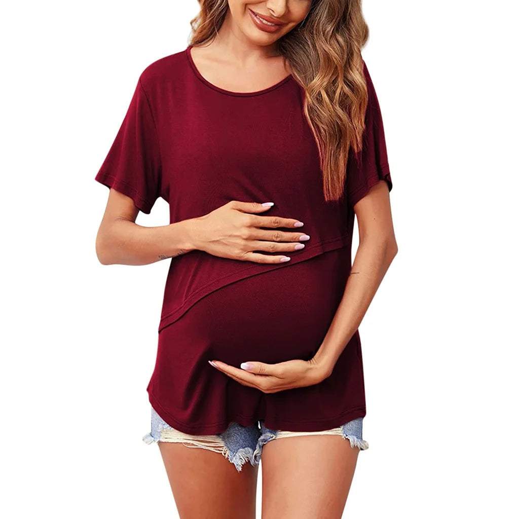 New Maternity Clothes Women's Short Sleeve