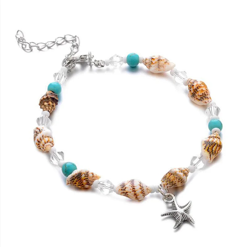 Bohemian Shell Starfish Summer Beach Anklets for Women