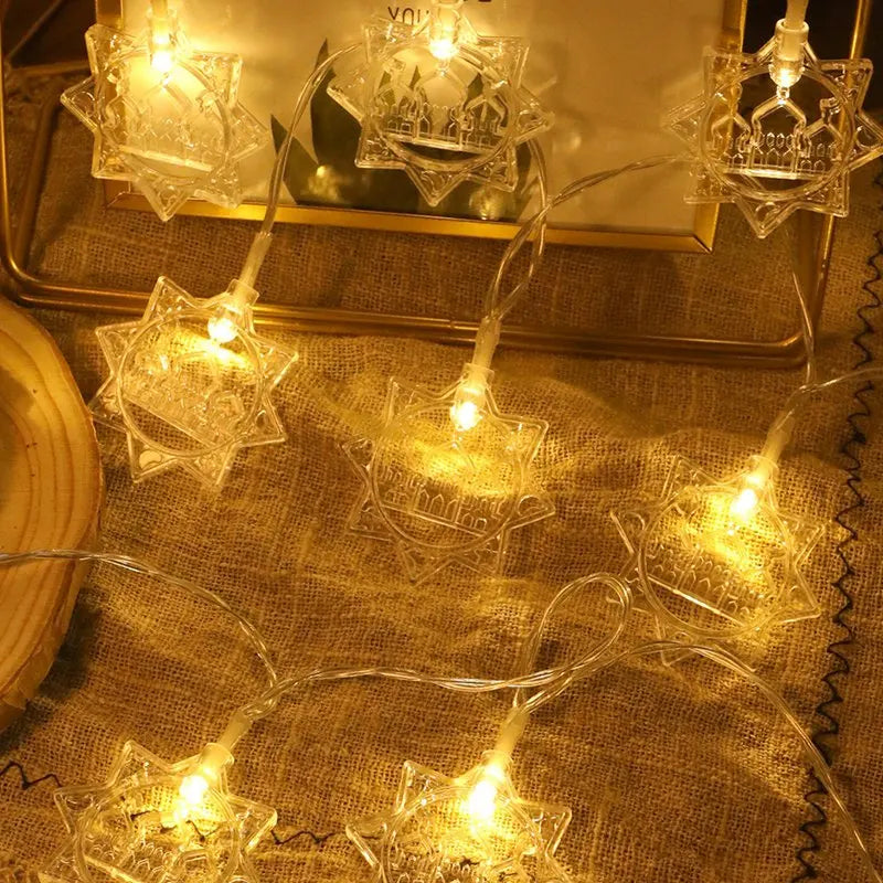 Moon Star Eid Mubarak String Light 2025 Ramadan Decoration For Home