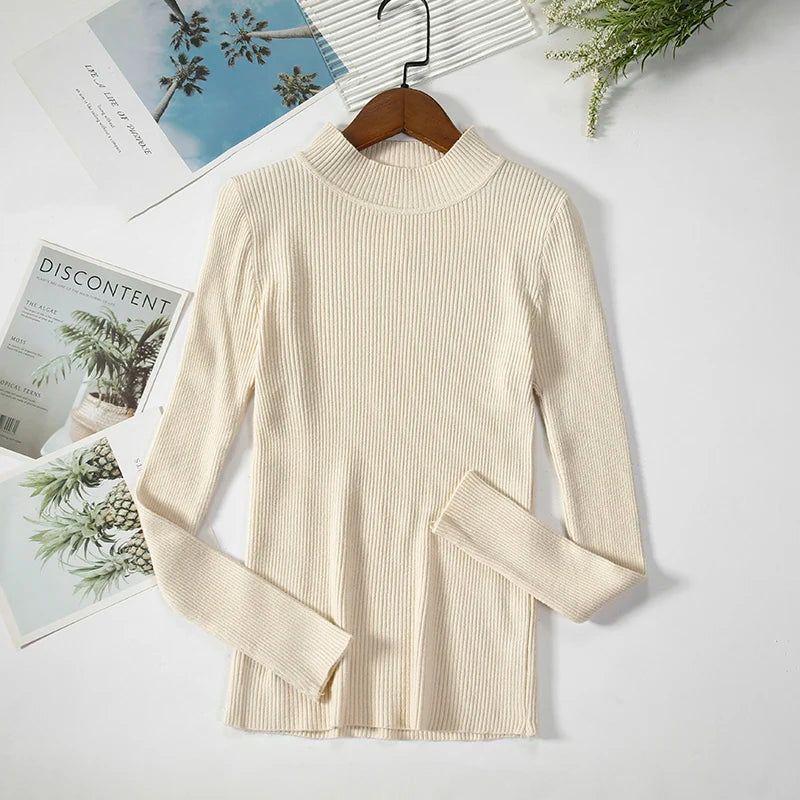 Turtleneck Sweater Women Knitted Soft