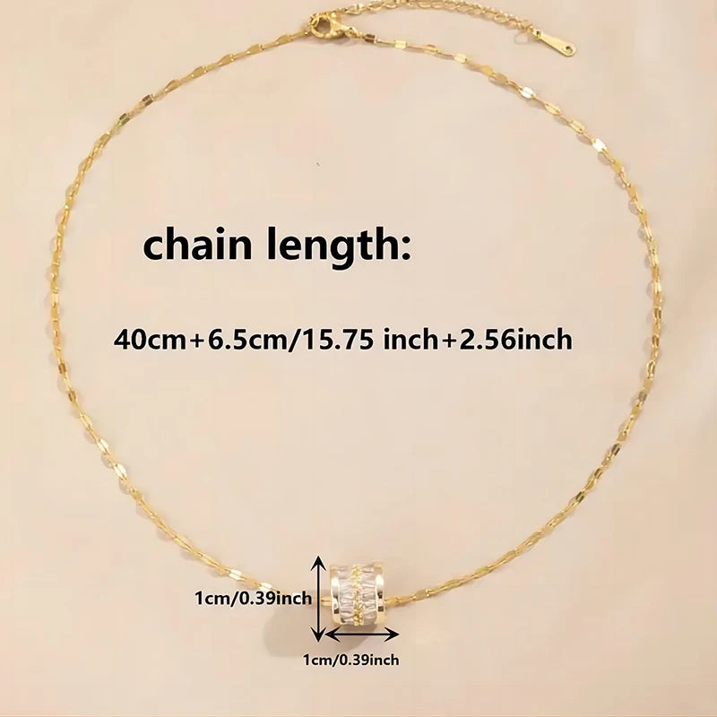 Trendy Stainless Steel Double Layer Necklace for Women Fashion