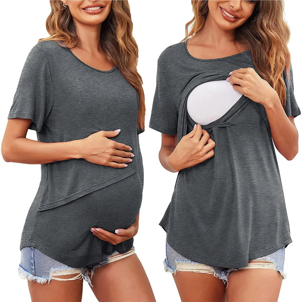 New Maternity Clothes Women's Short Sleeve