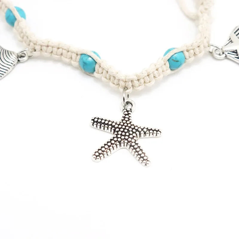 Bohemian Shell Starfish Summer Beach Anklets for Women