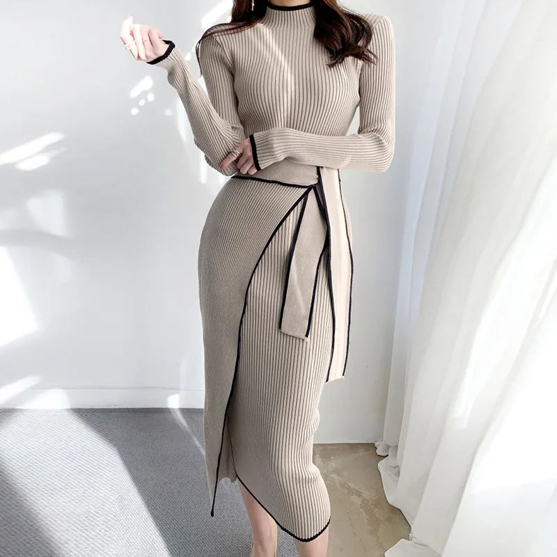 Long Dress  Fashion Khaki Black