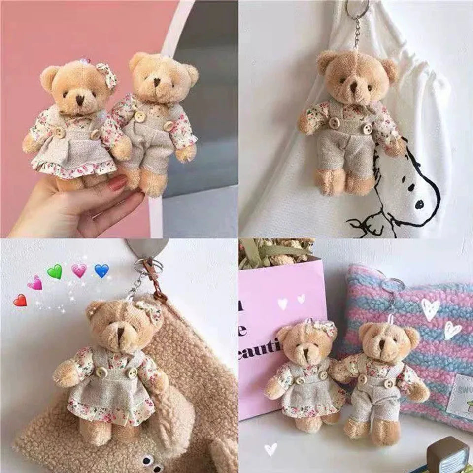 Cute Wear Clothes Bear Plush Toy Cartoon Rabbit Pendant