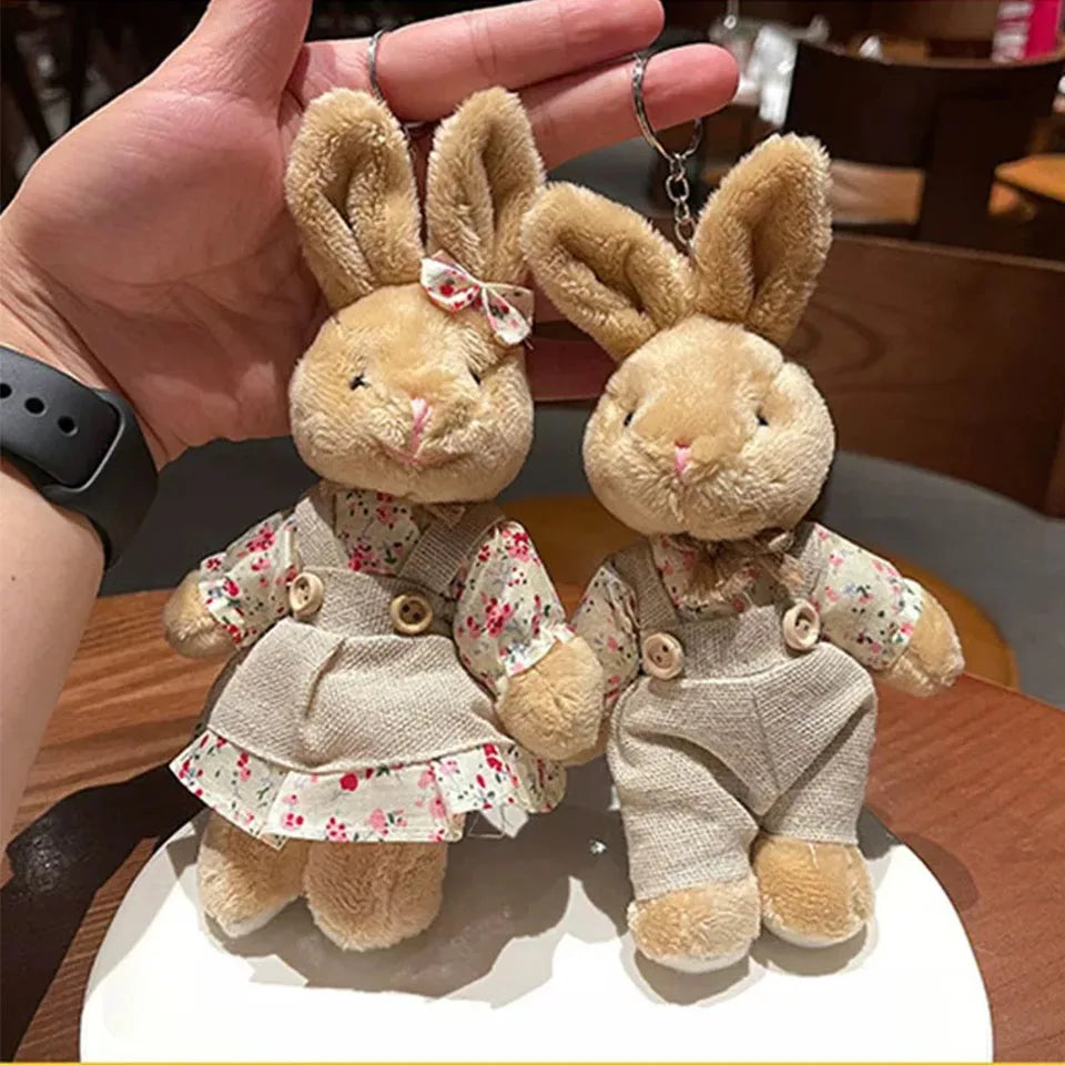 Cute Wear Clothes Bear Plush Toy Cartoon Rabbit Pendant