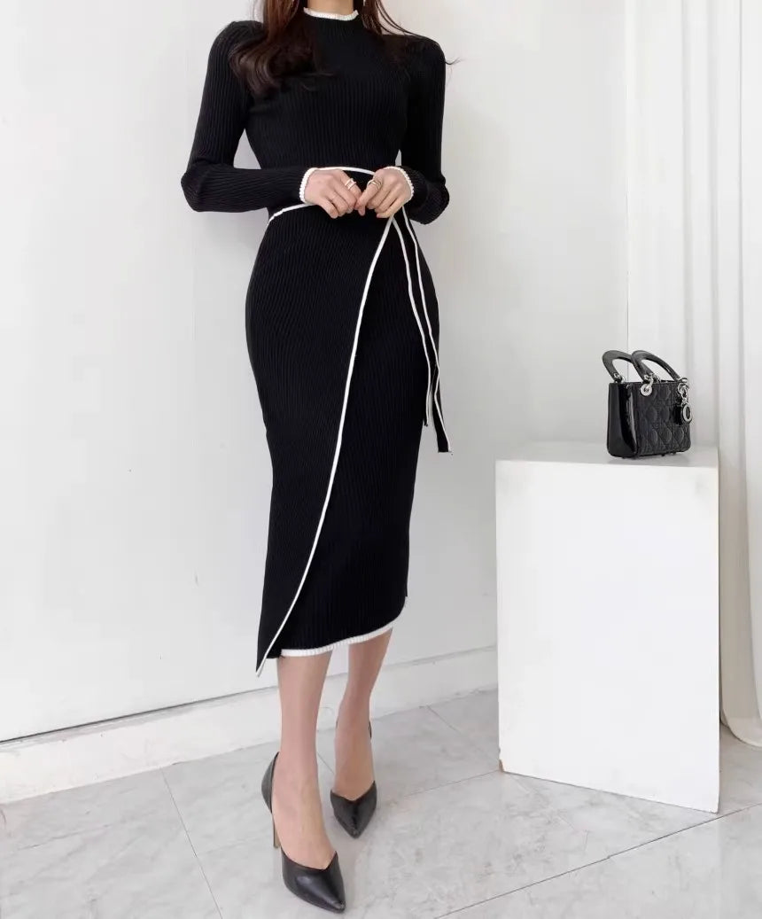 Long Dress  Fashion Khaki Black