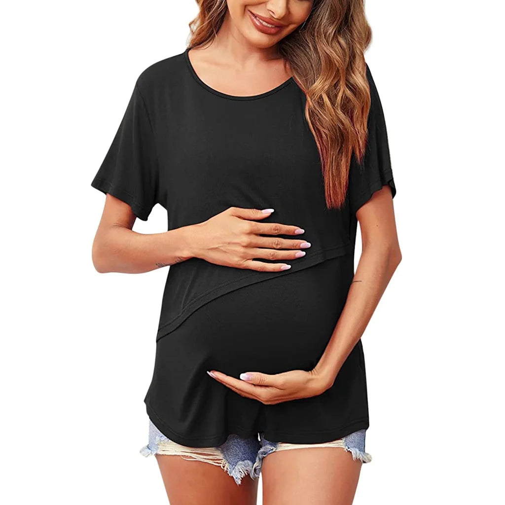 New Maternity Clothes Women's Short Sleeve