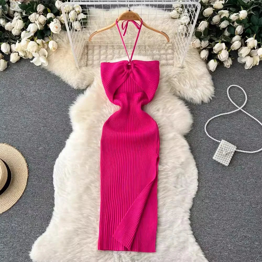 Dress 2025 Women Slim Elastic Bodycon Party Dress Streetwear Outfit