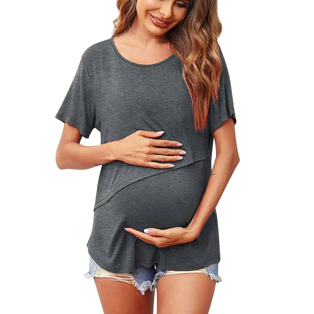 New Maternity Clothes Women's Short Sleeve