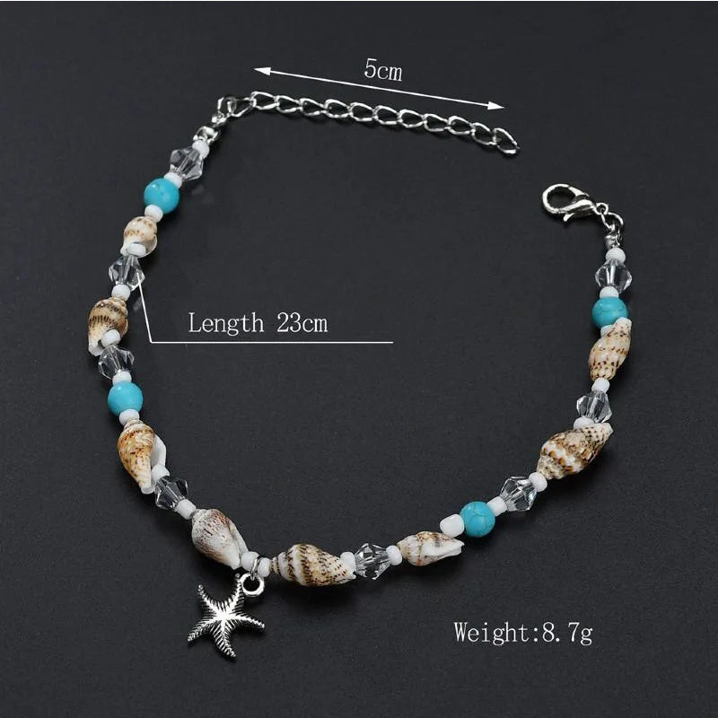 Bohemian Shell Starfish Summer Beach Anklets for Women