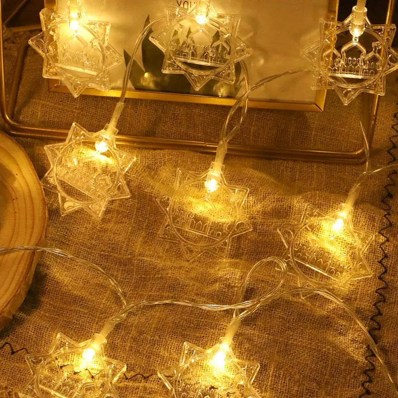 Moon Star Eid Mubarak String Light 2025 Ramadan Decoration For Home