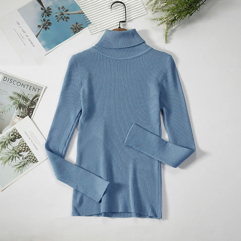 Turtleneck Sweater Women Knitted Soft