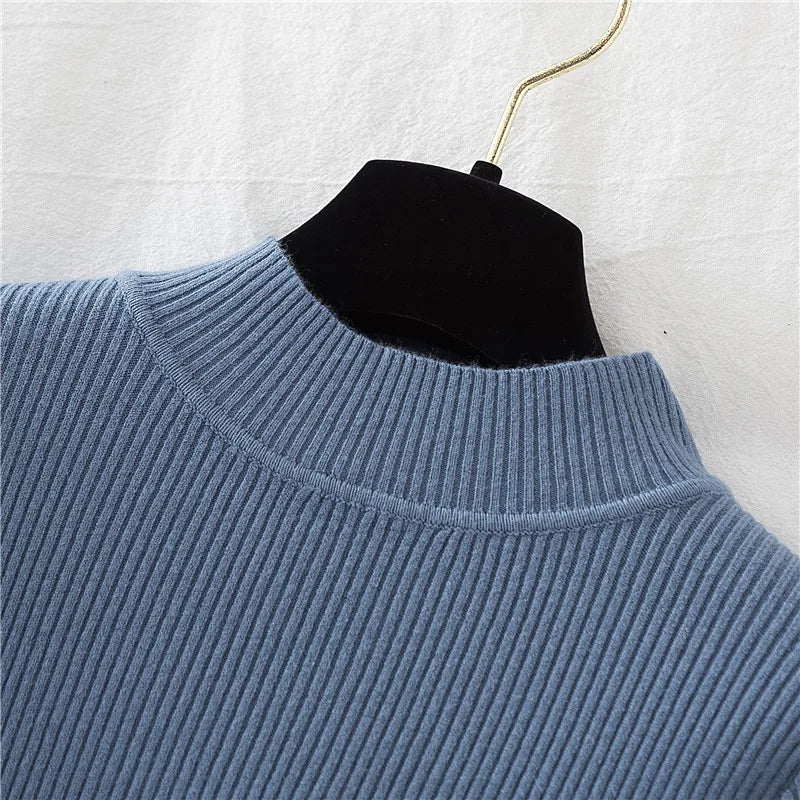 Turtleneck Sweater Women Knitted Soft