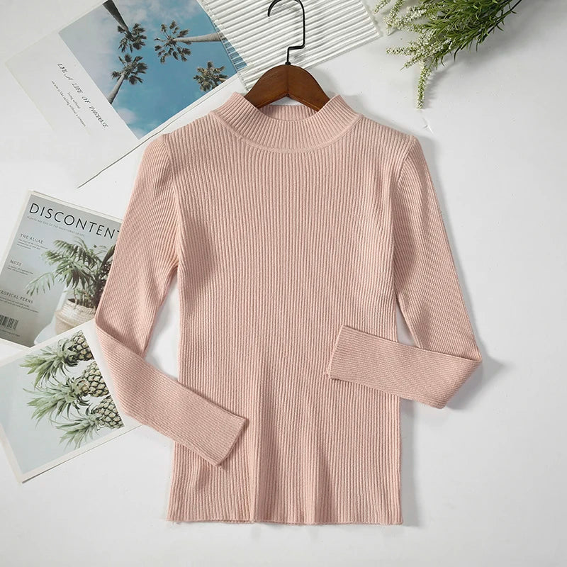 Turtleneck Sweater Women Knitted Soft