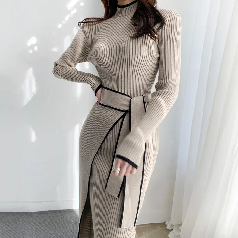 Long Dress  Fashion Khaki Black