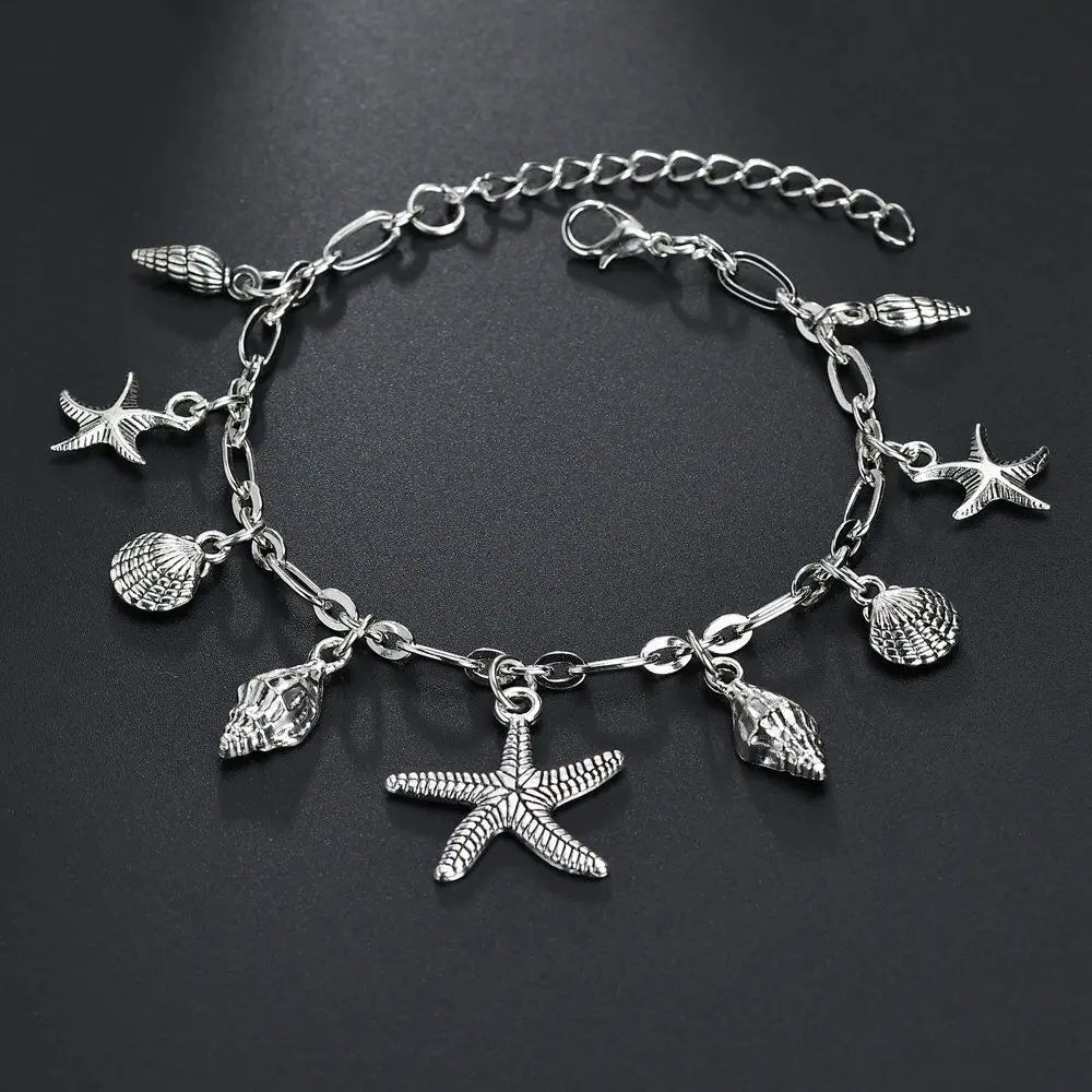 Bohemian Shell Starfish Summer Beach Anklets for Women