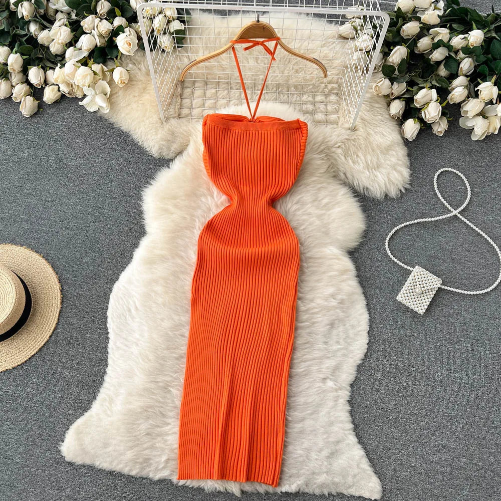 Dress 2025 Women Slim Elastic Bodycon Party Dress Streetwear Outfit