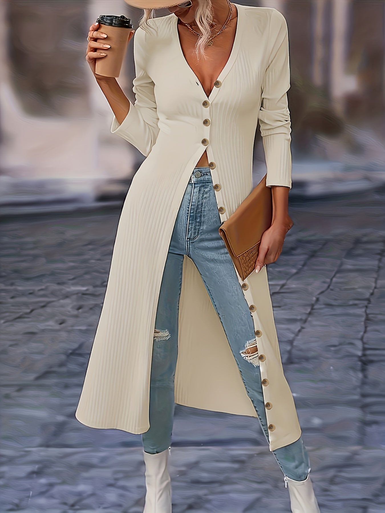 Tailored Development / Minimalist / Elegant / Stylish / Long Cardigan